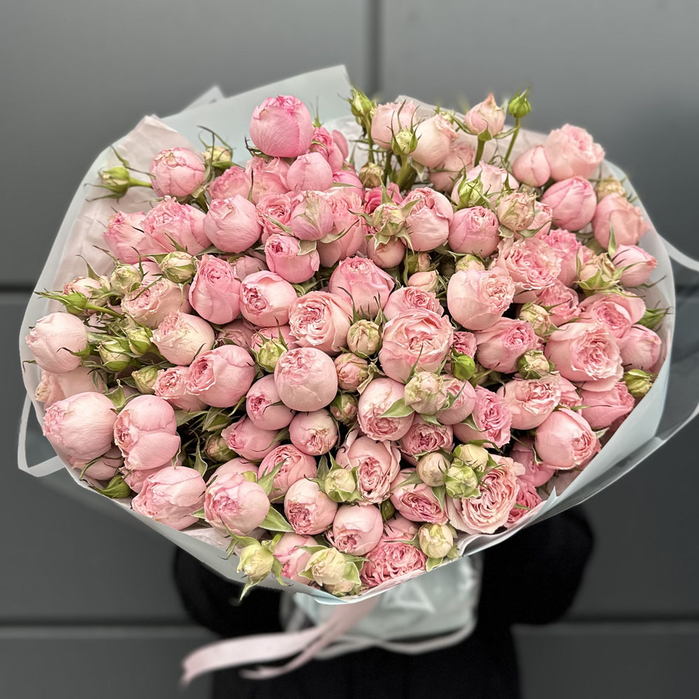 25 веток кустовых роз Пинк Блоссом (Pink Blossom)